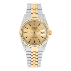 Rolex Datejust 36 Two Tone Champagne Dial Jubilee Band 16233 Circa 1995