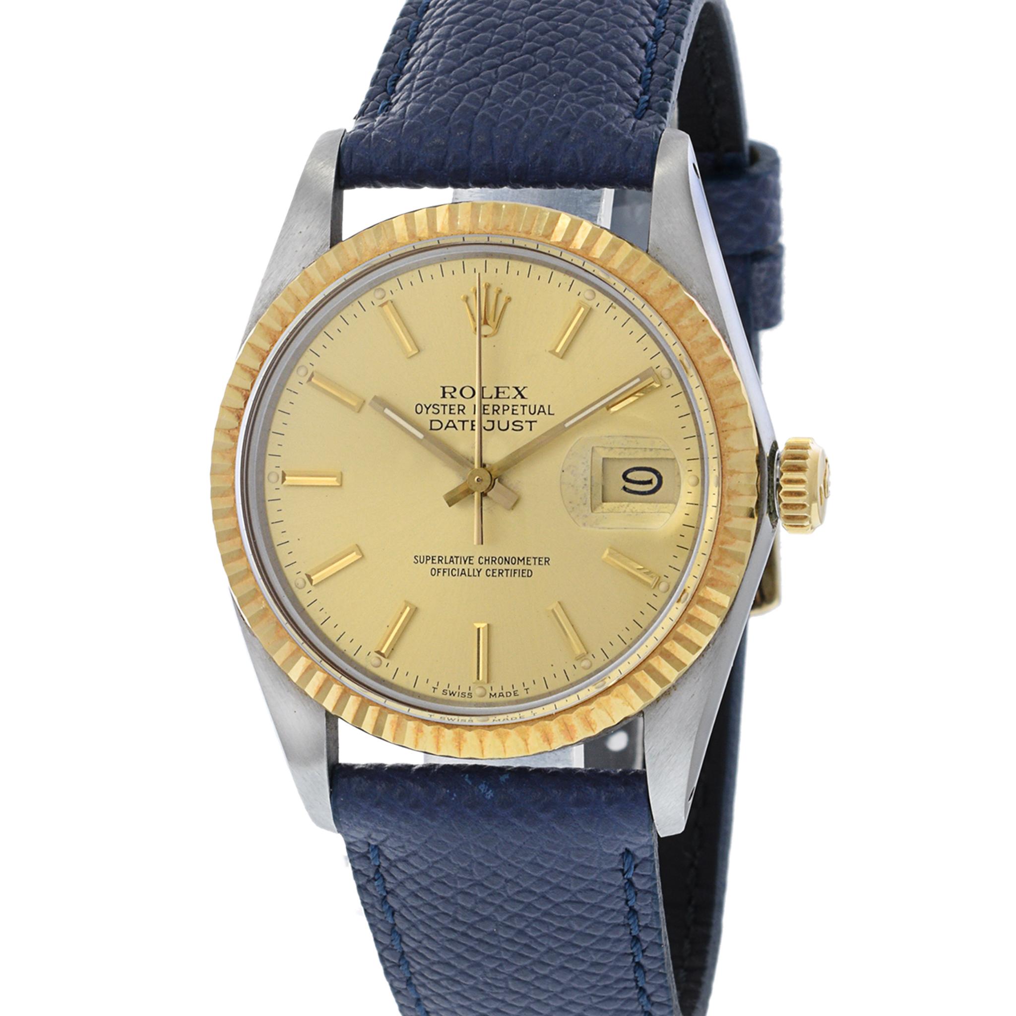Rolex Datejust 36 Two Tone Reference 16013 In Good Condition For Sale In New York, NY