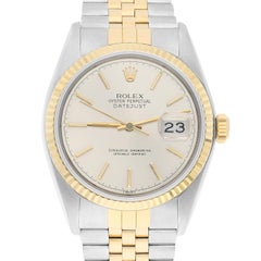 Vintage Rolex Datejust 36 Two Tone Silver lndex Dial Jubilee 16013 Circa 1982 Complete