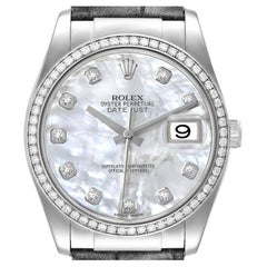 Rolex Montre Datejust 36 en or blanc avec cadran MOP et diamants, pour femmes 116189