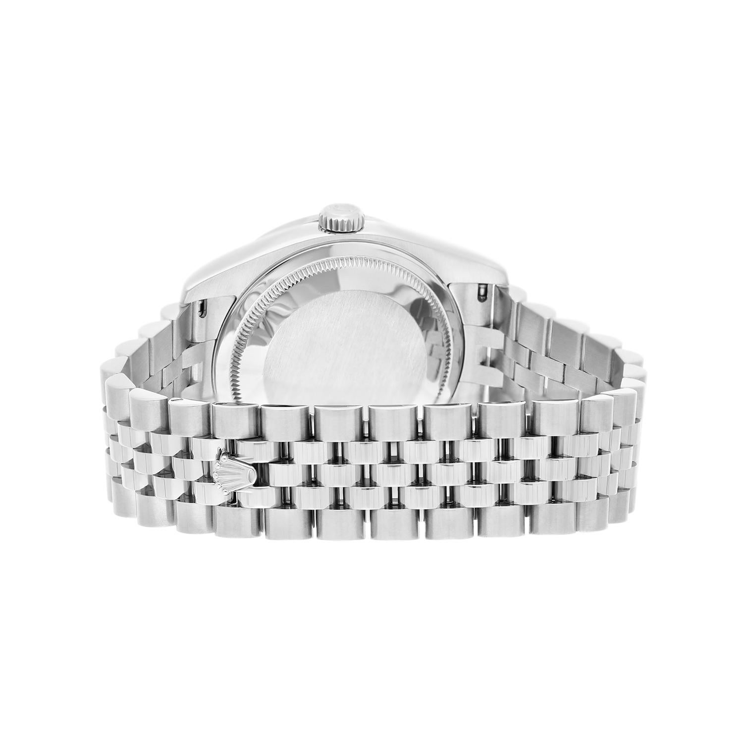 Rolex Datejust 36 White Mother of Pearl Dial Diamond Bezel Steel Watch 116234 4