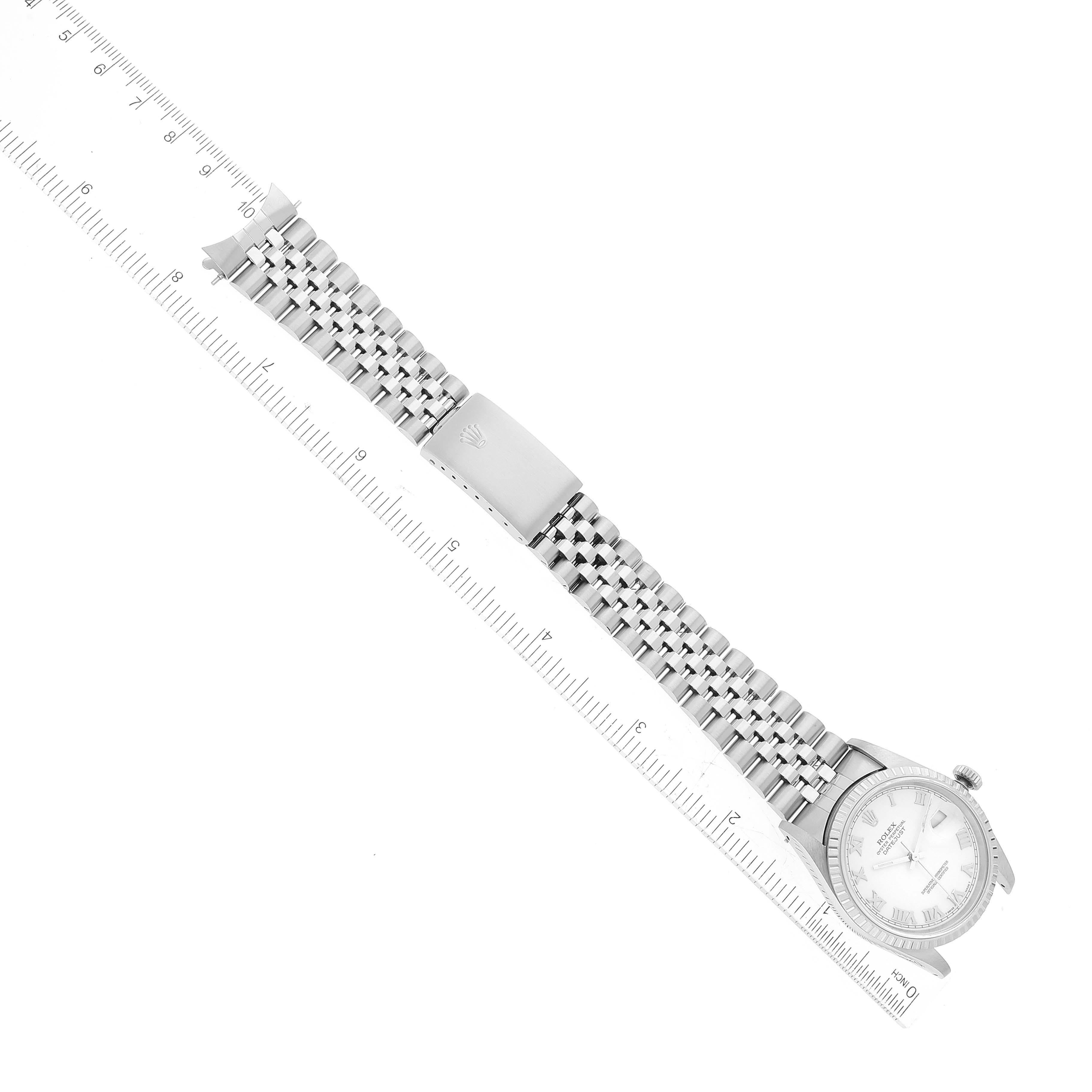 Rolex Datejust 36 Quadrante romano bianco Bracciale giubileo Steele Orologio Uomo 16220 7