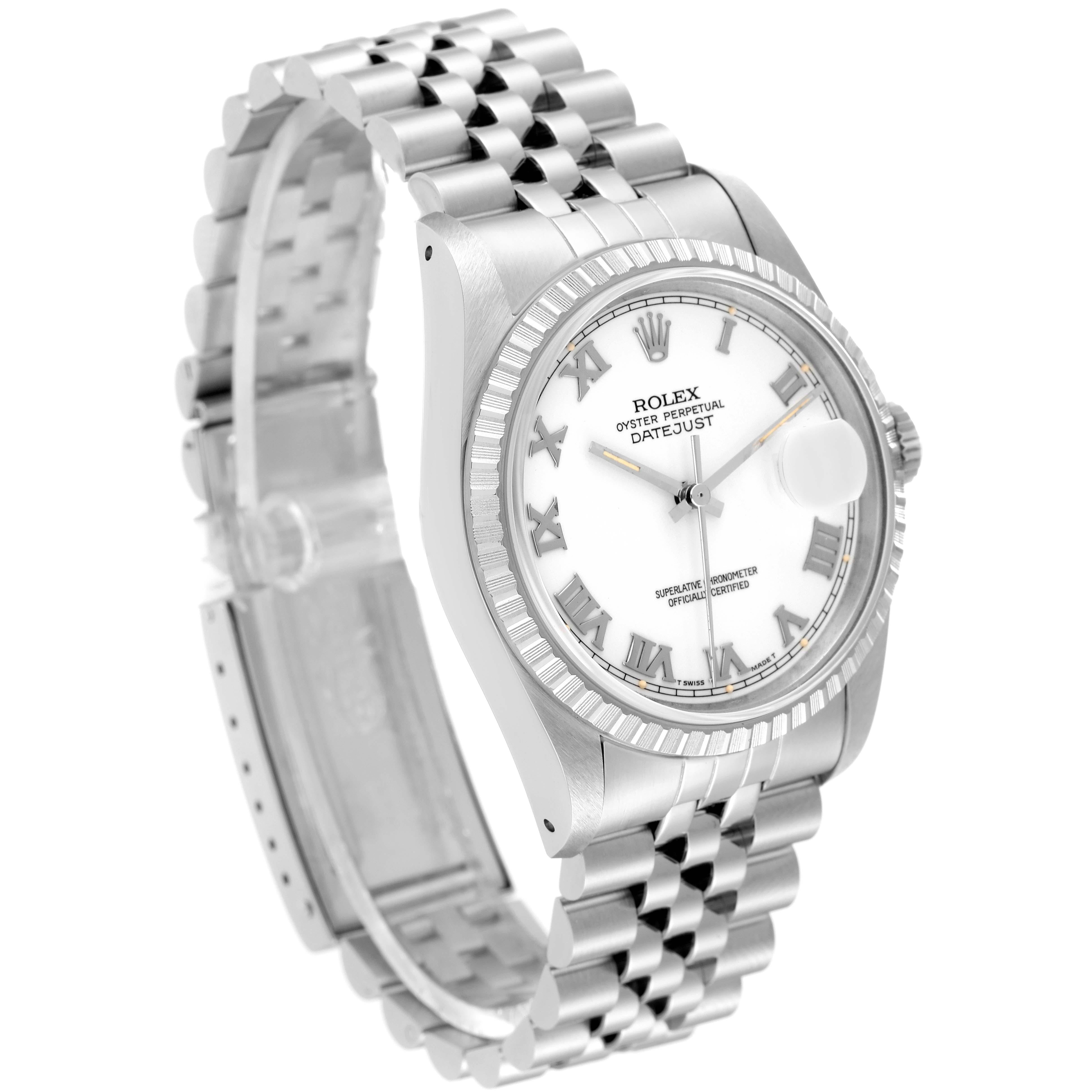 Rolex Datejust 36 Quadrante romano bianco Bracciale giubileo Steele Orologio Uomo 16220 In condizioni ottime a Atlanta, GA