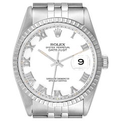 Rolex Datejust 36 White Roman Dial Jubilee Bracelet Steel Mens Watch 16220