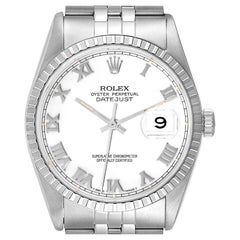 Rolex Datejust 36 Quadrante romano bianco Bracciale giubileo Steele Orologio Uomo 16220