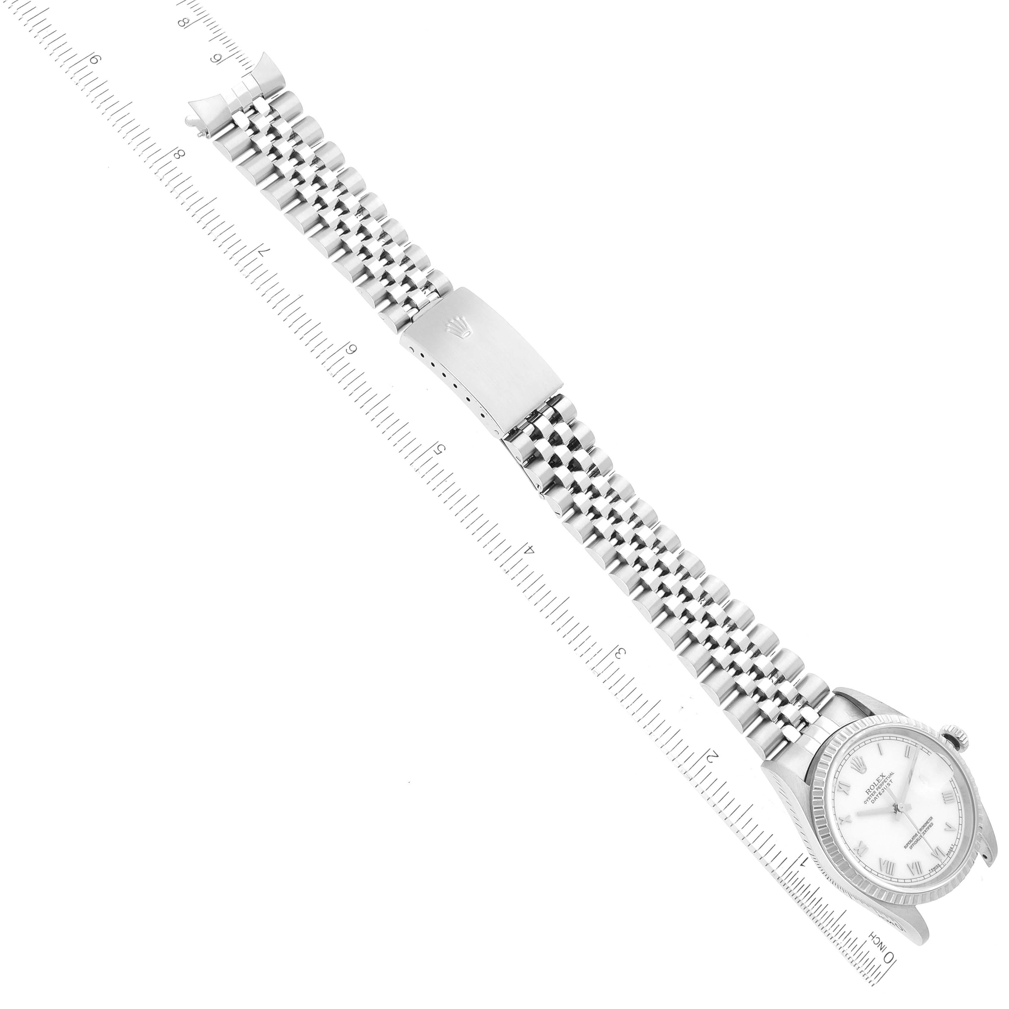 Rolex Datejust 36 weißes römisches Zifferblatt Stahl Herrenuhr 16220 Box Papiere 7