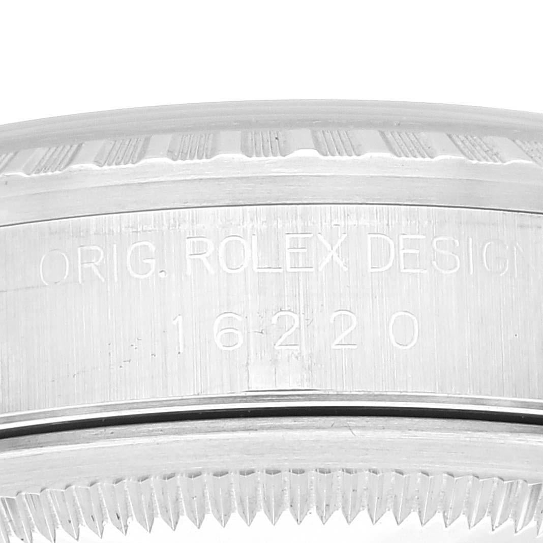 Men's Rolex Datejust 36 White Roman Dial Steel Mens Watch 16220 Box Papers