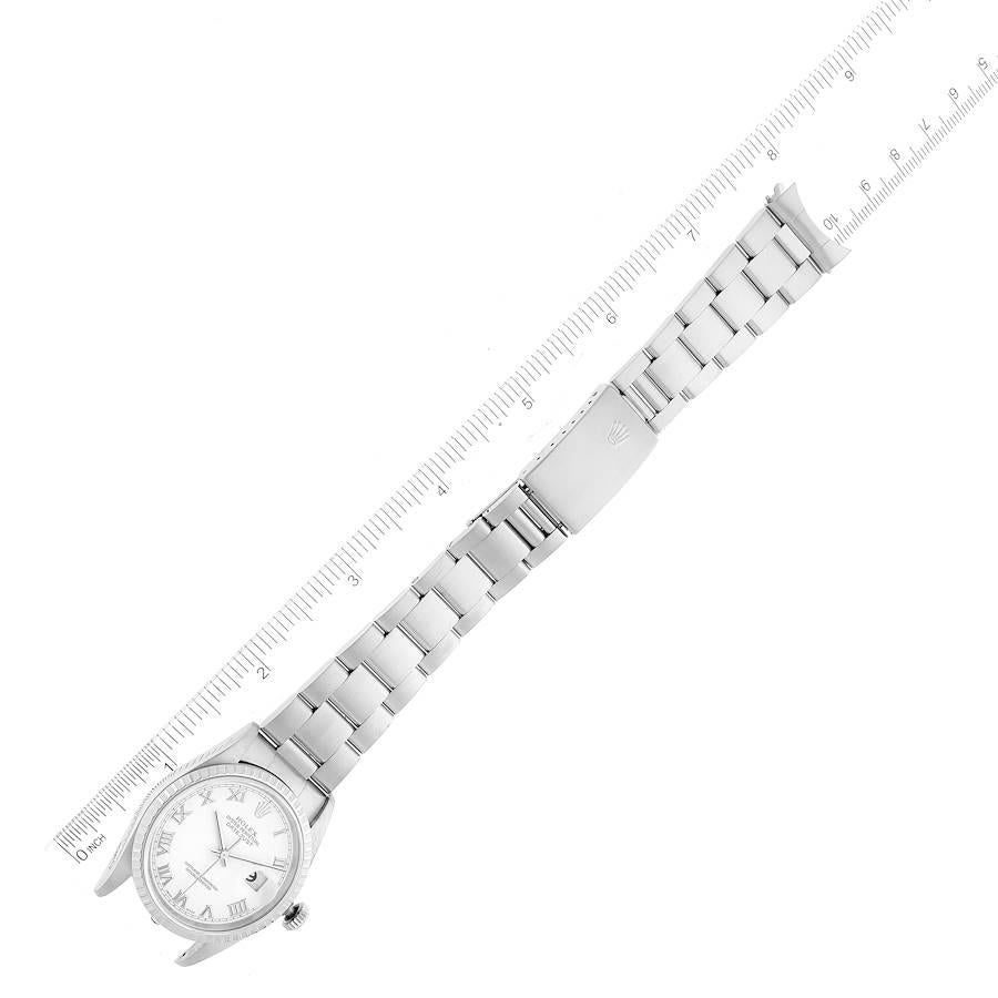 Rolex Datejust 36 White Roman Dial Steel Mens Watch 16220 6