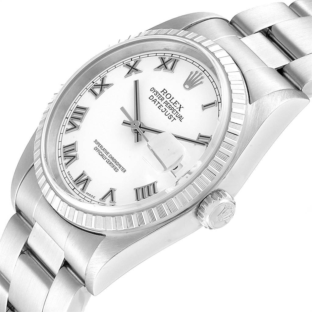 Rolex Datejust 36 White Roman Dial Steel Men's Watch 16220 For Sale 2