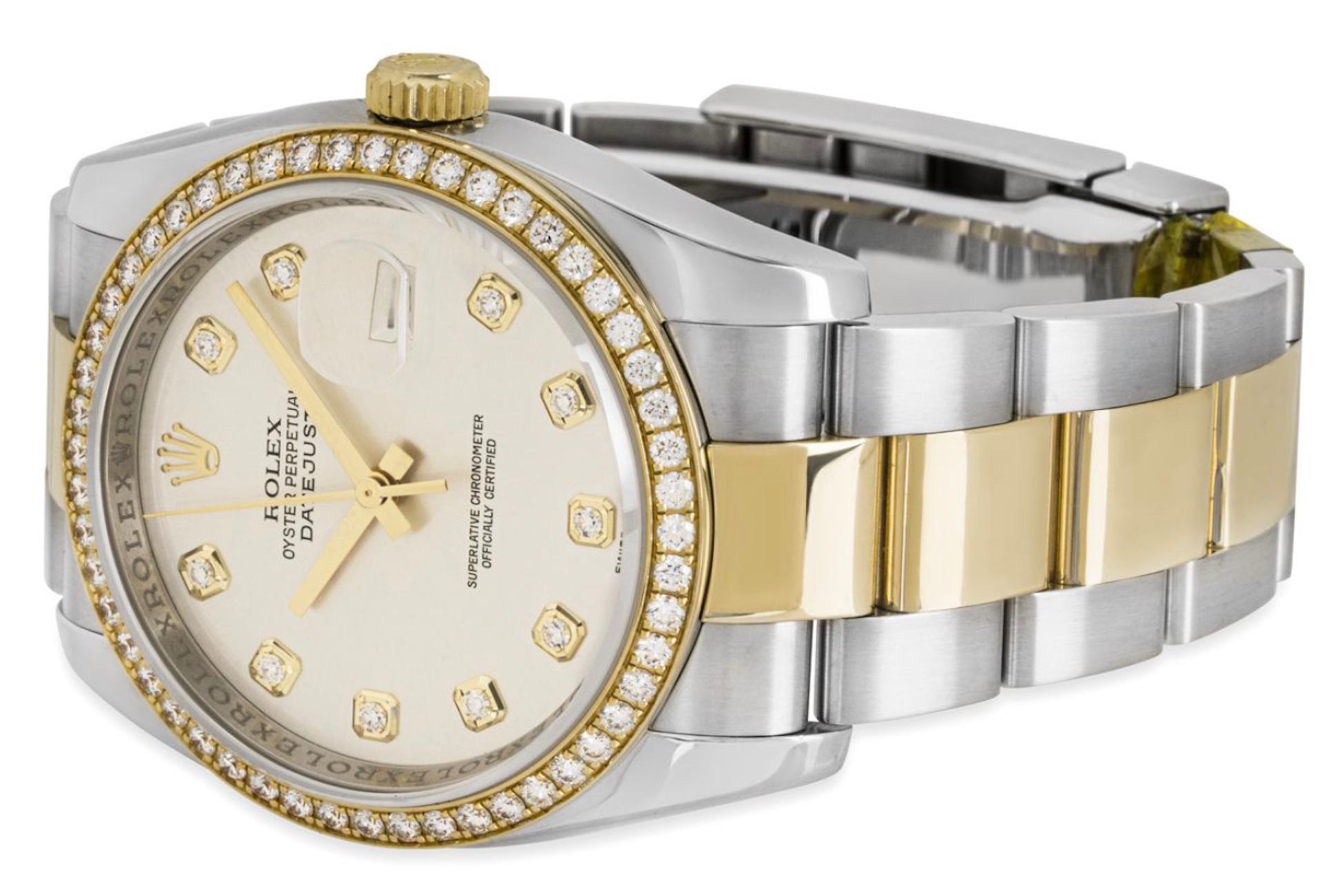 Men's Rolex Datejust 36 Yellow Gold Diamond Set Watch 116243