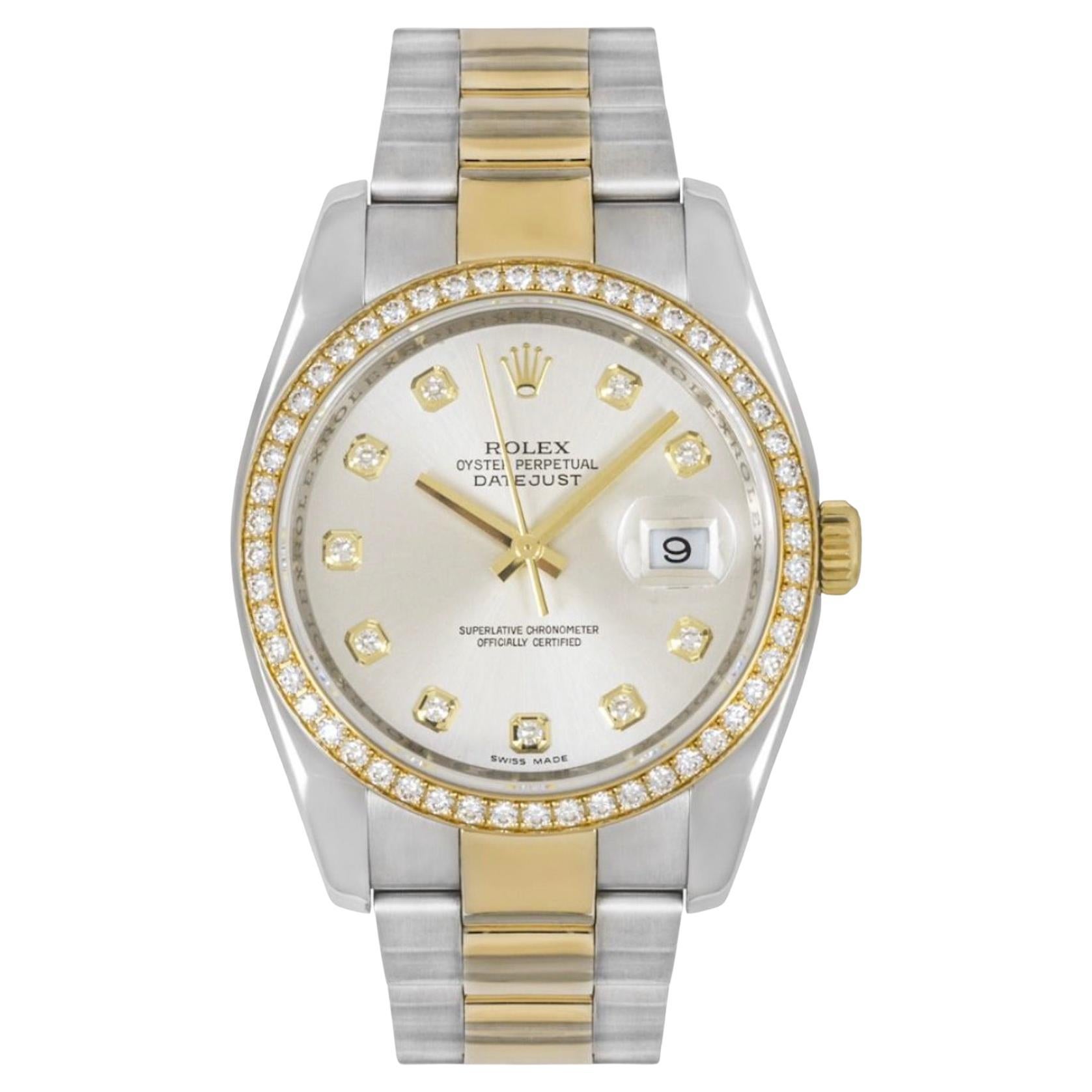 Rolex Datejust 36 Yellow Gold Diamond Set Watch 116243