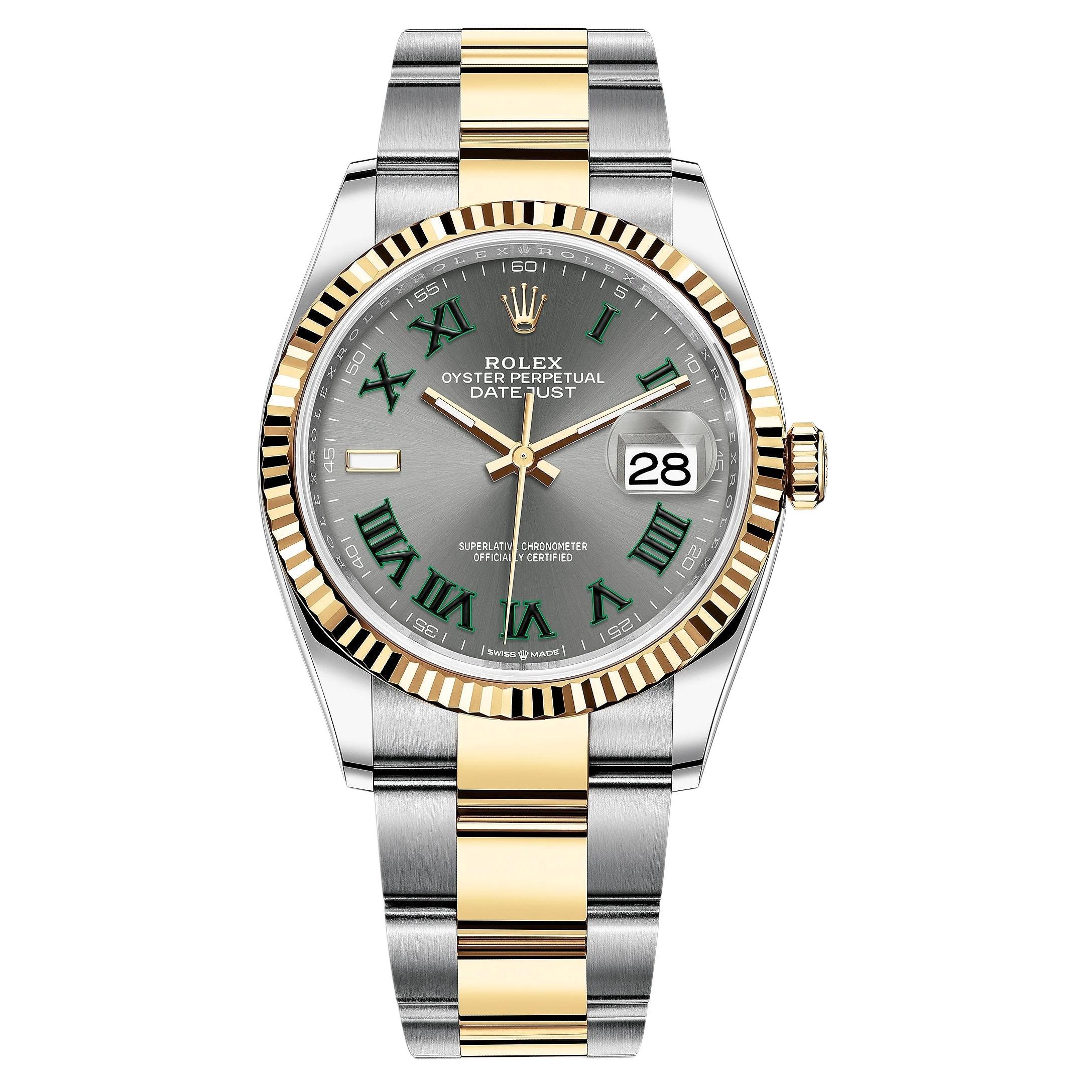Rolex Datejust 36, YG/SS, Ref# 126233-0036, Unworn Watch, Complete For Sale