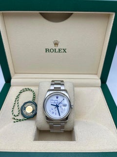 Rolex Datejust 36mm 116200 Custom Who Cares I'm Already Late Blue Dial Box Set