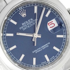 Rolex Datejust Blue Dial Roulette Date Wheel 36mm 116200
