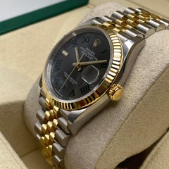 Rolex Datejust 36mm 126233 Steel 18k Yellow Gold Wimbledon Dial Watch B&P