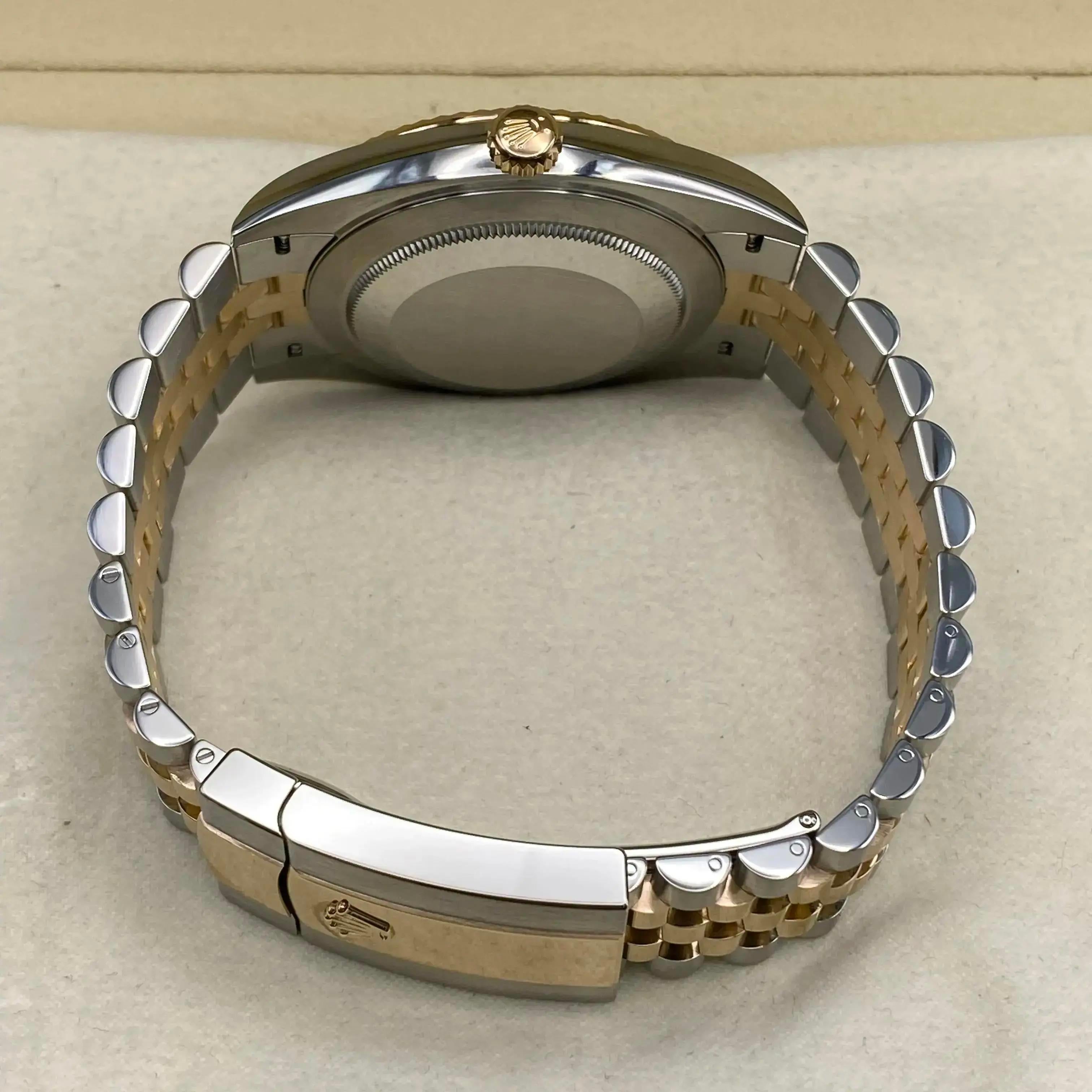 Rolex Datejust 36mm 126233 Steel 18k Yellow Gold Wimbledon Dial Watch B&P For Sale 1