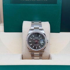 Rolex Datejust 36mm 126234 Steel Green Palm Motif Dial Oyster Watch B&P