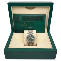 Rolex Datejust 36mm 126234 Steel Green Palm Motif Dial Oyster Watch B&P