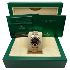 Rolex Datejust 36mm 126281RBR Rose Gold Steel Black Diamond Dial Watch B&P