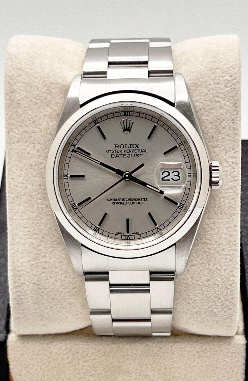 Rolex Datejust 36mm 16200 Silber Zifferblatt Edelstahl 2002 1