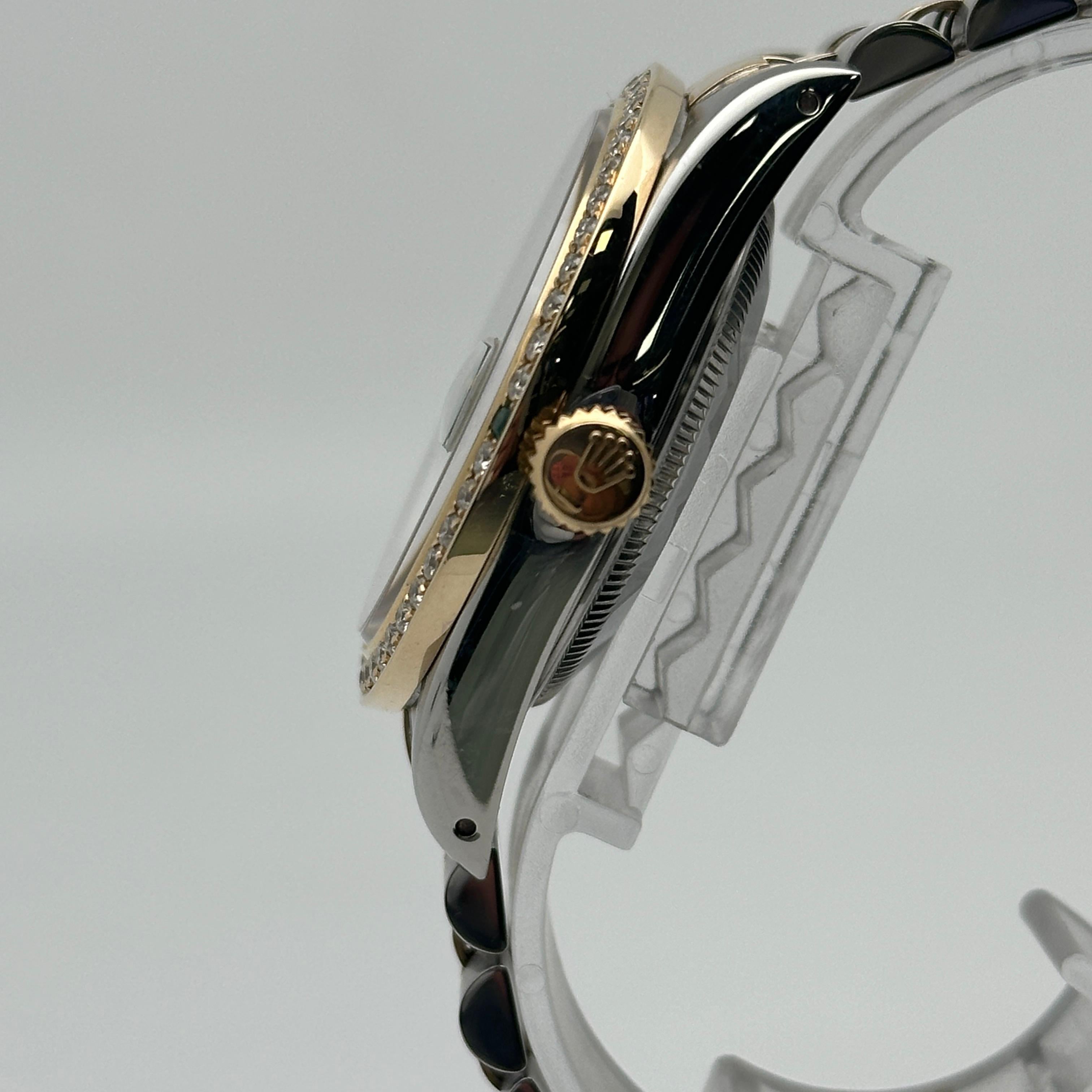 Rolex Datejust 36mm 18K Gold Custom Diamond Dial Bezel Men Watch 16233 1