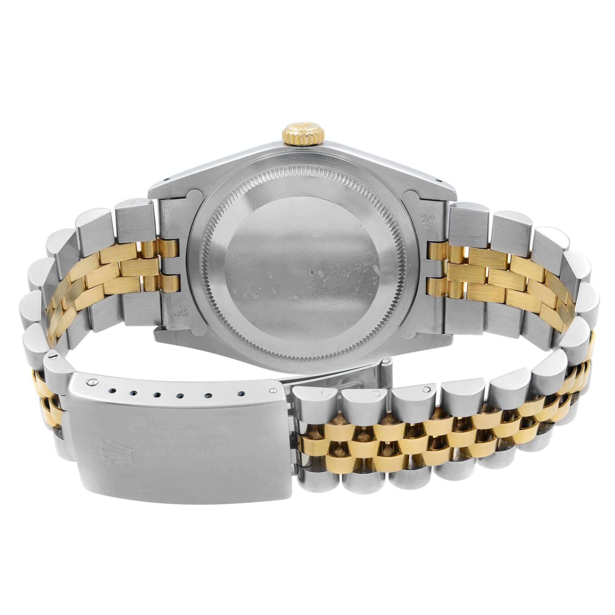 Rolex Datejust 18k Gold Steel Champagne Dial Automatic Mens Watch 16233 1
