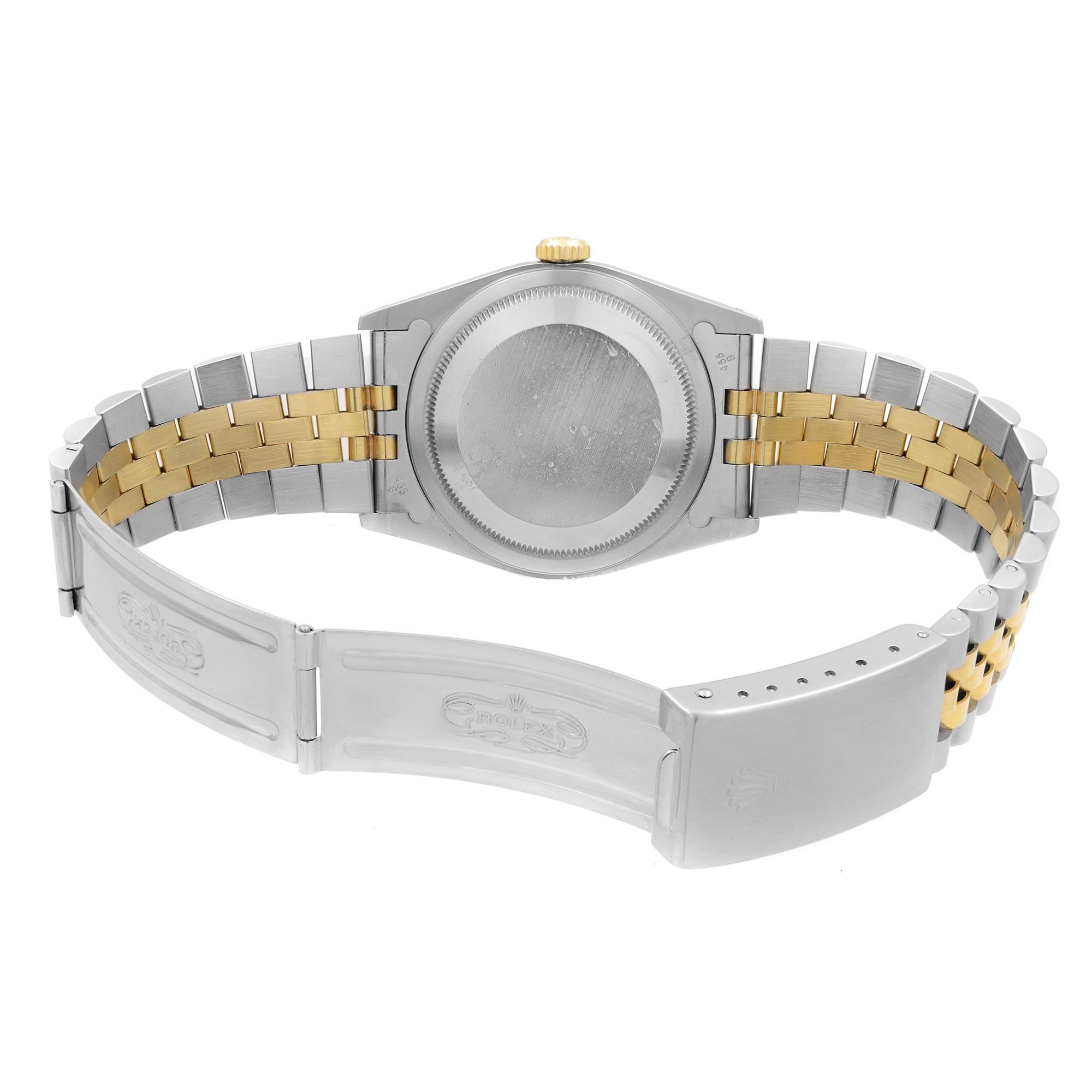 Rolex Datejust 18k Gold Steel Champagne Dial Automatic Mens Watch 16233 2