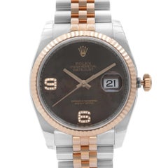 Rolex Datejust 18K Rose Gold Steel Chocolate Dial Ladies Watch 116231CHFDAJ