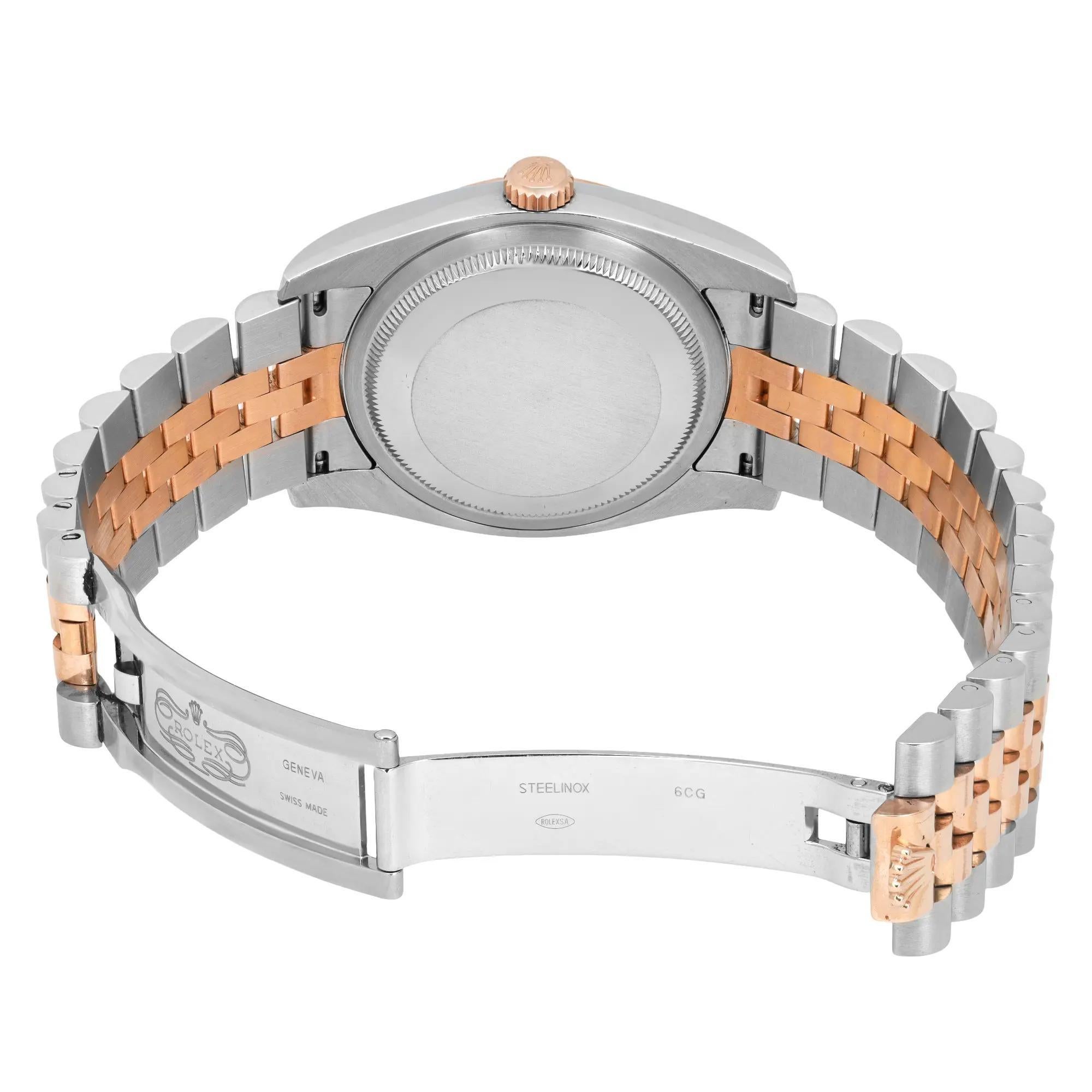 Rolex Datejust 36mm 18k oro rosa Acciaio Cioccolato Diamante 6&9 Quadrante Floreale 116231 in vendita 2