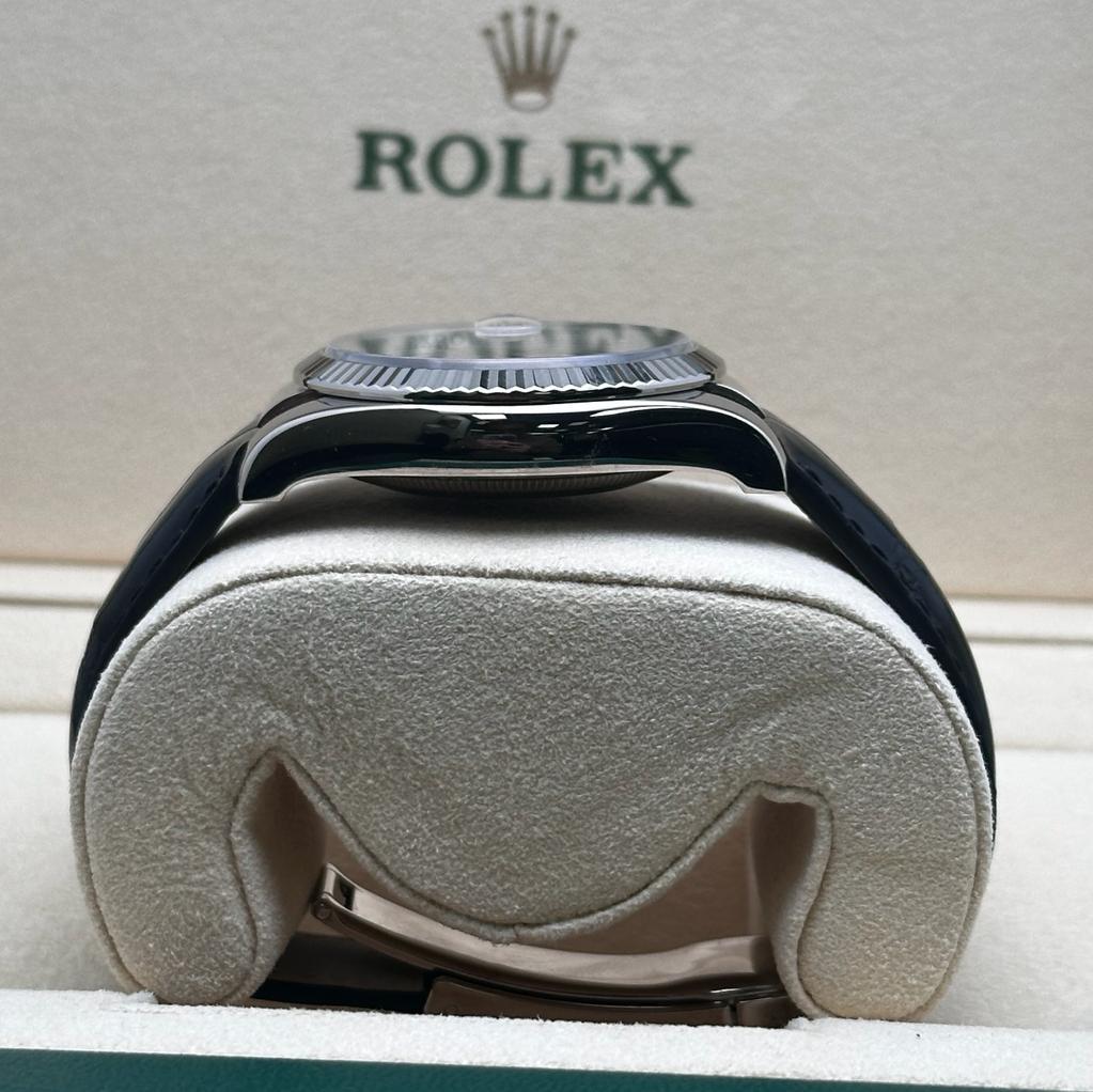 Rolex Datejust 36mm 18K White Gold Pink Wave Diamond Dial Ladies Watch 116139 9