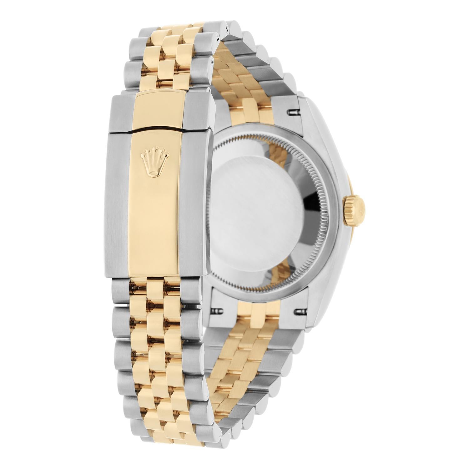 da uomo o donna Rolex Datejust 36 mm in oro giallo 18 carati e acciaio inossidabile 126233 Quadrante con indice bianco