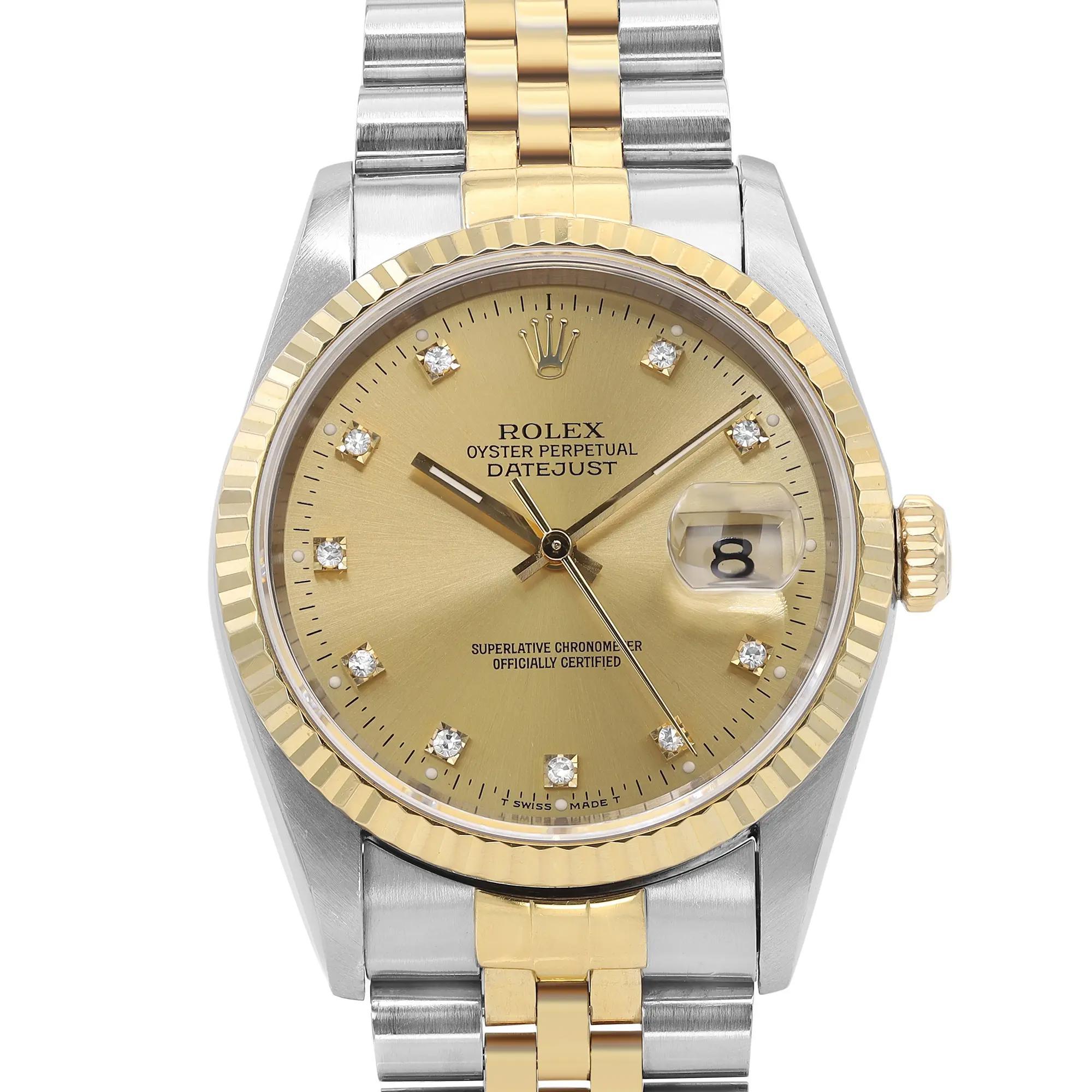 Pre-owned. The watch shows signs of wear or scratches.  No original box and papers.

General Information:
Brand: Rolex
Type: Wristwatch
Department: Men
Model Number: 16233
Model: Rolex Datejust 16233
Style: Luxury
Country/Region of Manufacture: