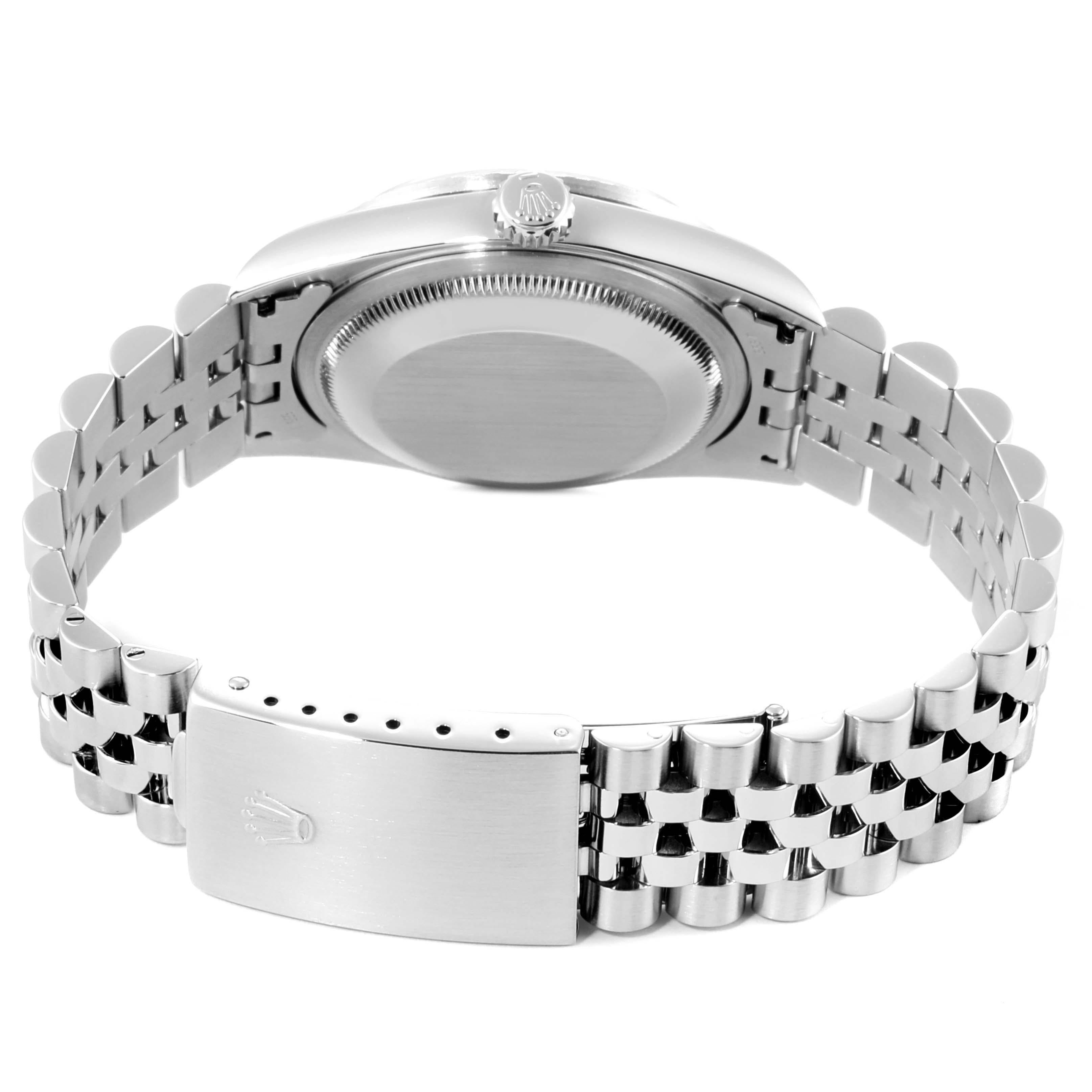 Rolex Datejust Black Dial Jubilee Bracelet Steel Men's Watch 16220 For Sale 6