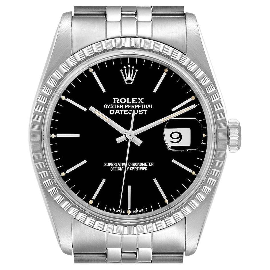Certified Authentic Rolex Datejust 6960, Black Dial For Sale at 1stDibs