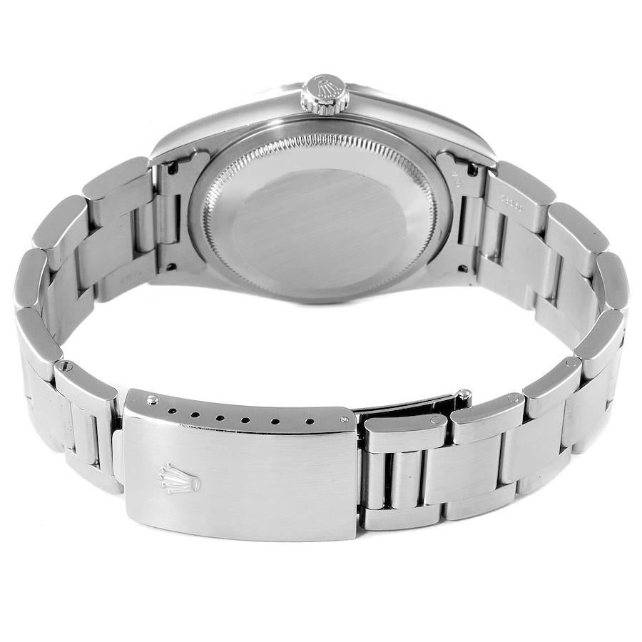 Rolex Datejust Black Dial Oyster Bracelet Steel Mens Watch 16220 For Sale 5