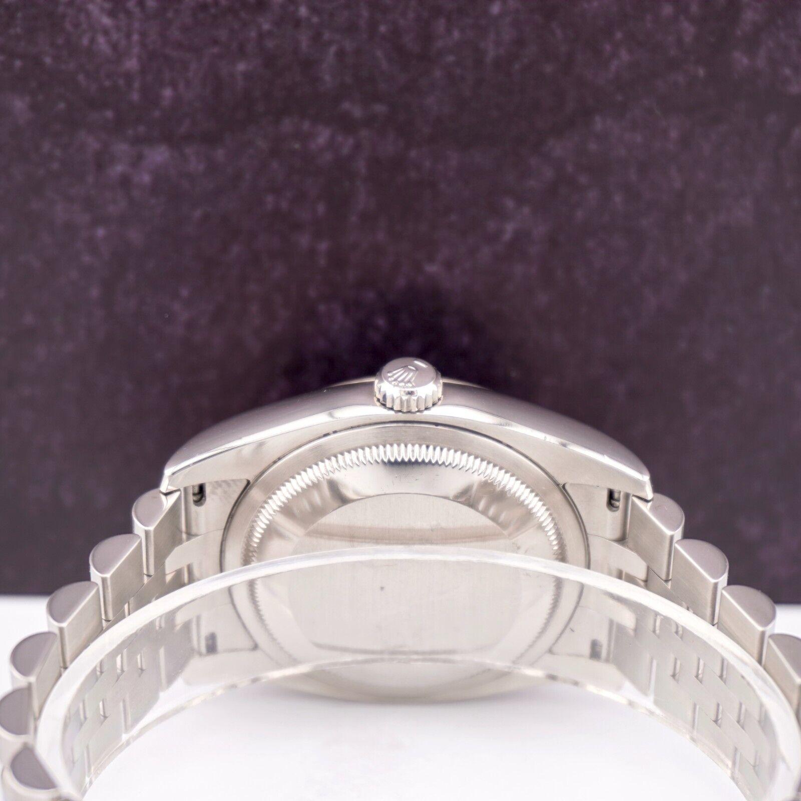 Women's or Men's Rolex Datejust 36mm Black Dial Roman 18k WG Fluted Jubilee Mens Watch 116234 For Sale