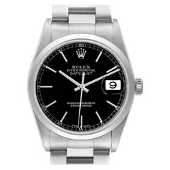 Rolex Datejust 36mm Esfera Negra Bisel Liso Acero Reloj Caballero 16200 Caja Papeles