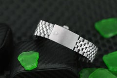 Rolex Datejust Black Roman Dial Diamond Bezel Ss Jubilee Bracelet 16014