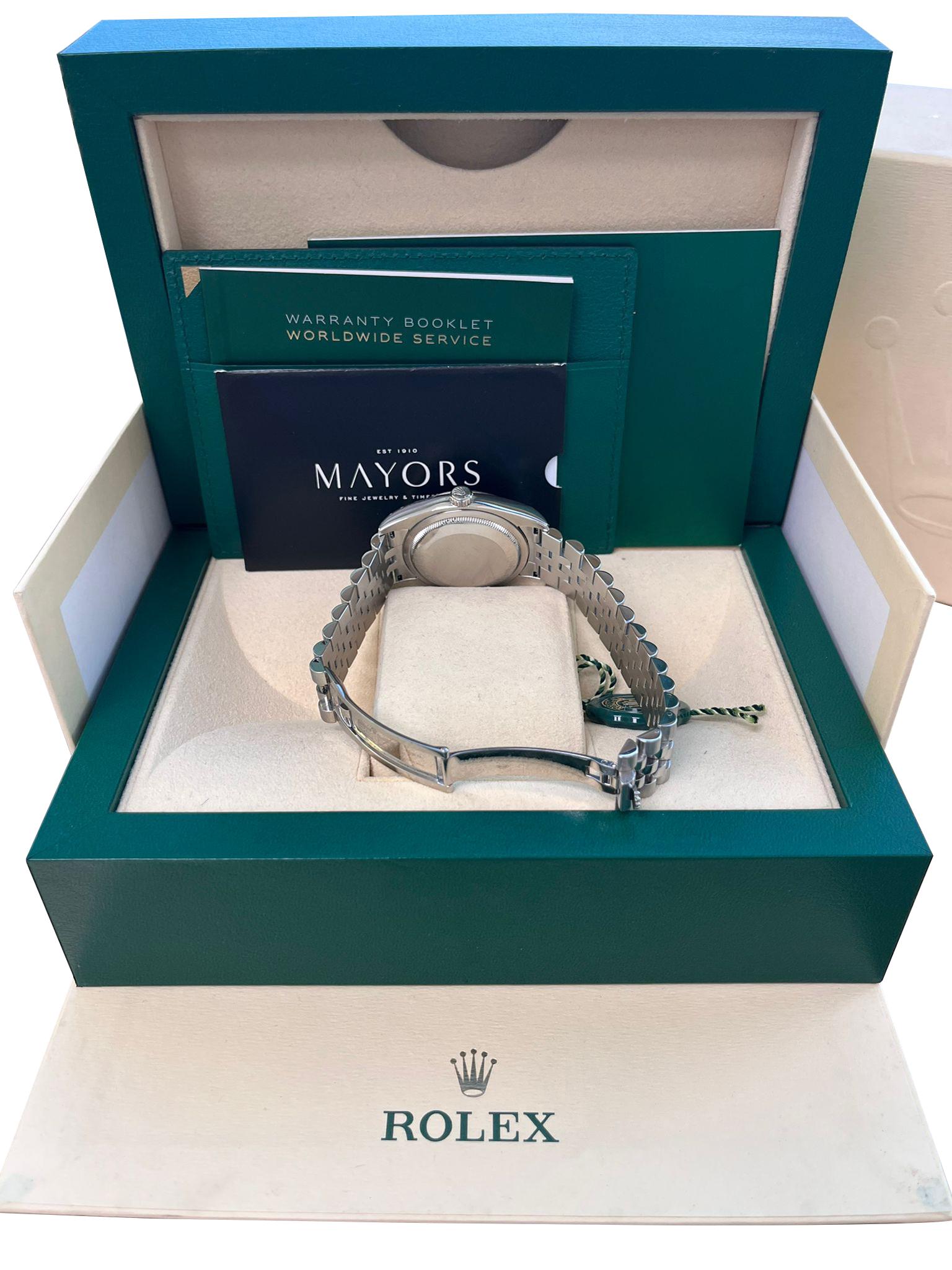 Reloj de caballero Rolex Datejust 36 mm Esfera índice azul Acero Oro blanco Jubilee 116234 en venta 13