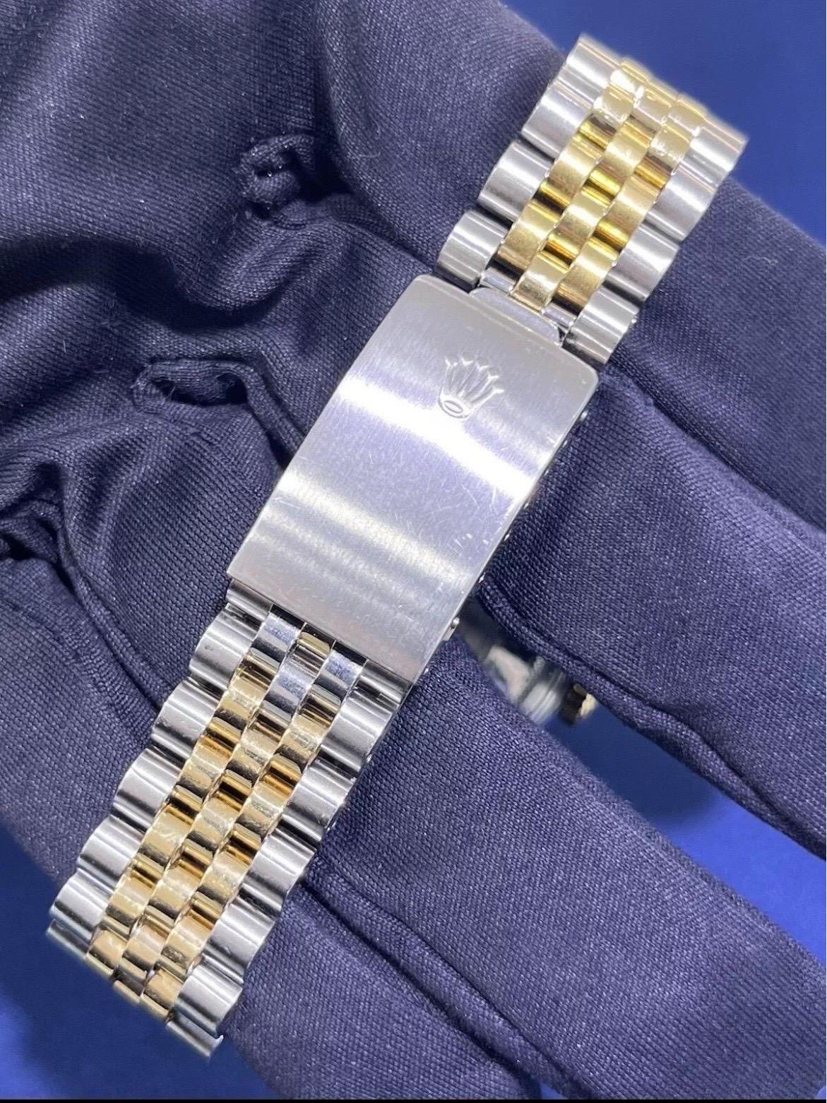 Rolex DateJust 36mm Champagne Dial 18K Gold Stainless Steel Jubilee Watch 16013 For Sale 5