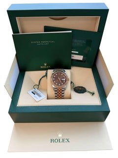 Rolex Datejust 36mm Chocolate Anniversary Steel Rose Gold Diamond Watch 126231