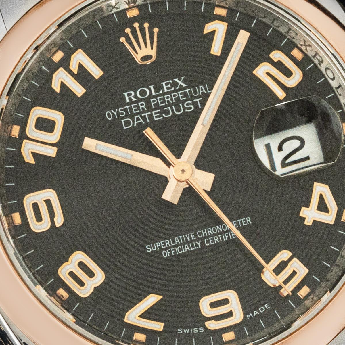 Rolex Datejust 36mm Esfera Concéntrica Ruleta Fecha Rueda 116201 en venta 1