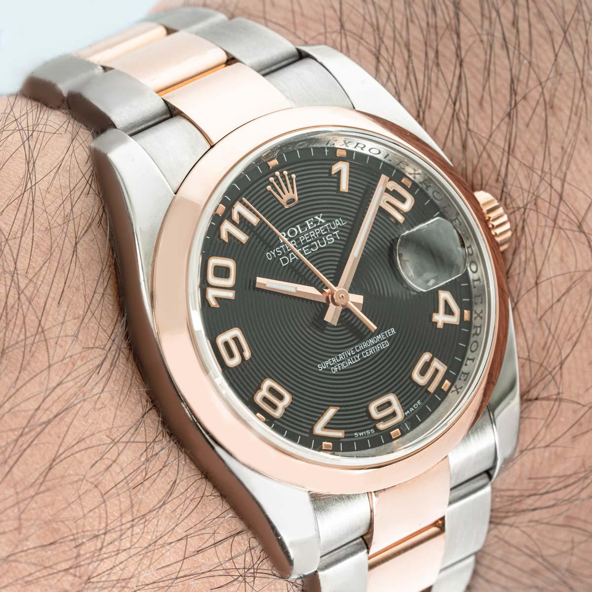 Rolex Datejust 36mm Esfera Concéntrica Ruleta Fecha Rueda 116201 en venta 5