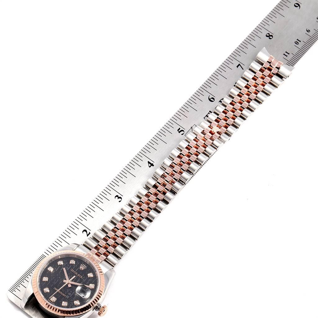 Rolex Datejust Dial Steel Rose Gold Diamond Unisex Watch 116231 For Sale 6