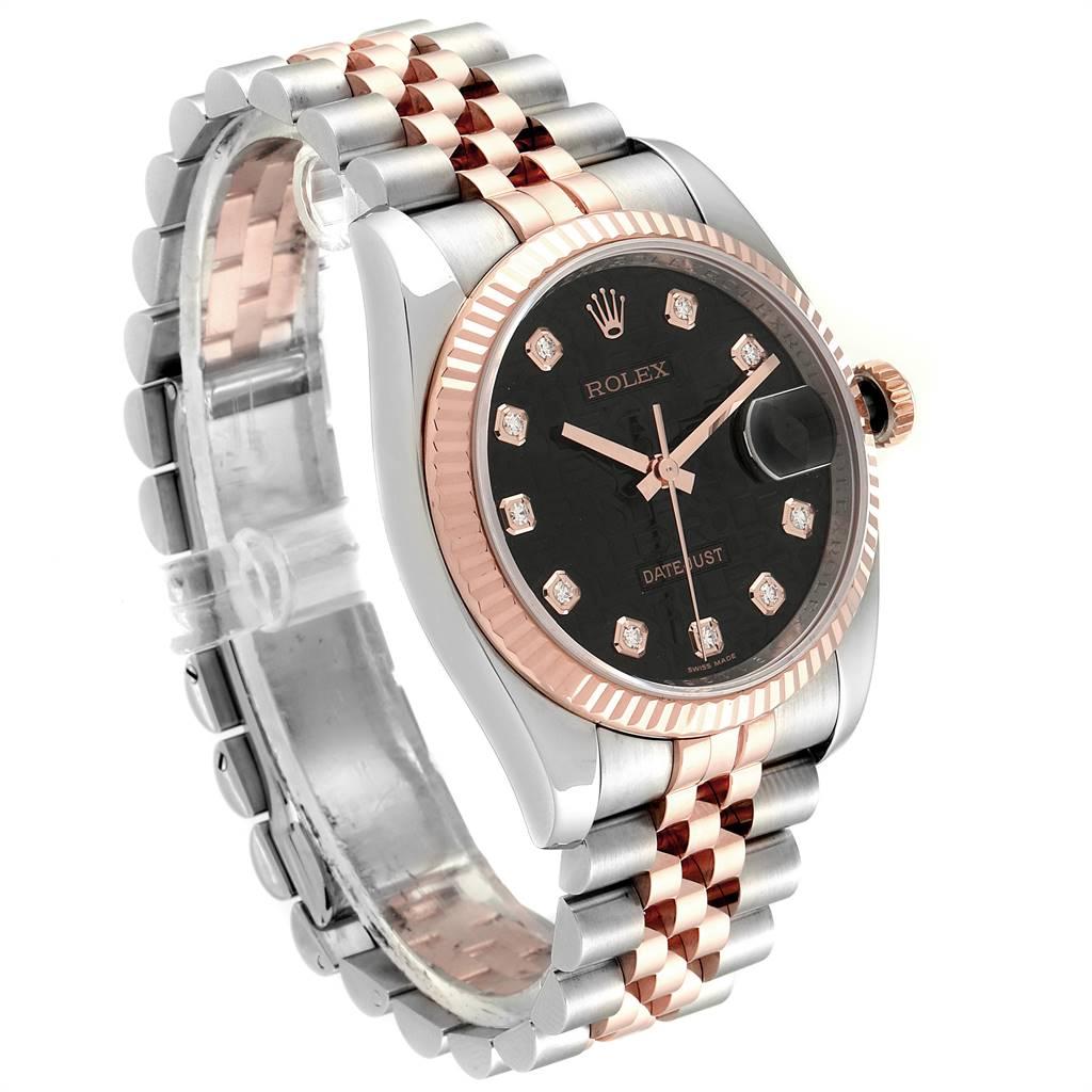 Men's Rolex Datejust Dial Steel Rose Gold Diamond Unisex Watch 116231 For Sale