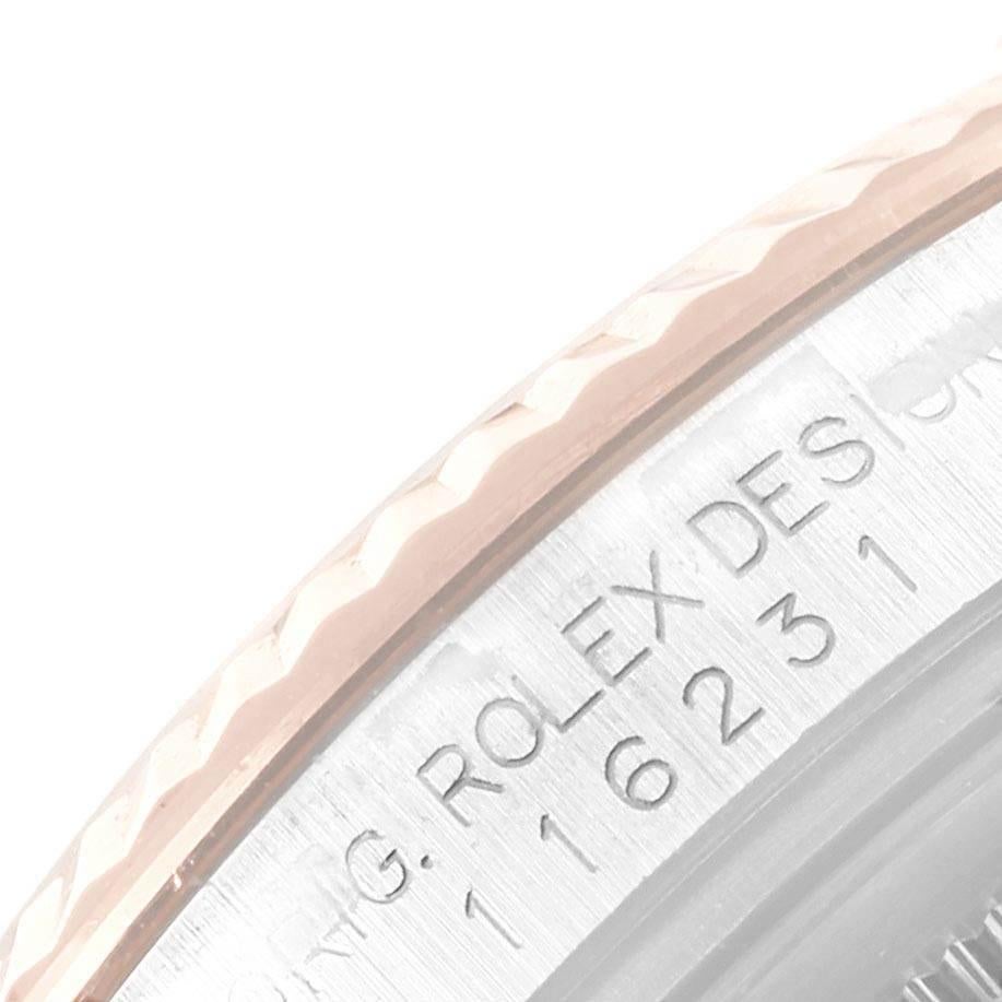 Rolex Datejust Dial Steel Rose Gold Diamond Unisex Watch 116231 For Sale 4