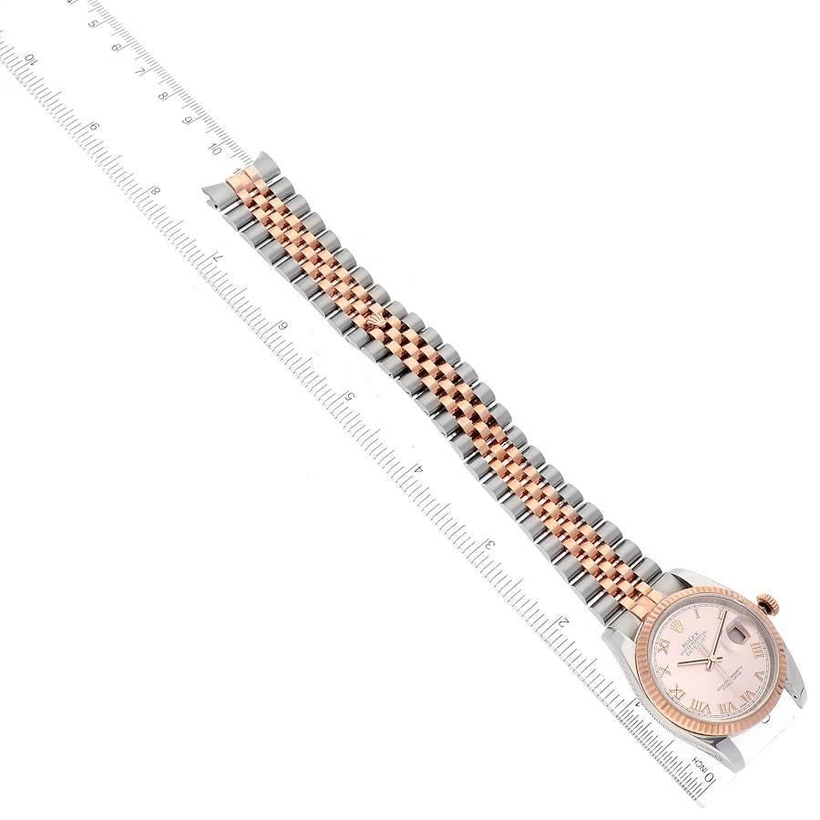 Rolex Datejust 36mm Zifferblatt Stahl Roségold Rose Zifferblatt Unisex-Uhr 116231 im Angebot 7