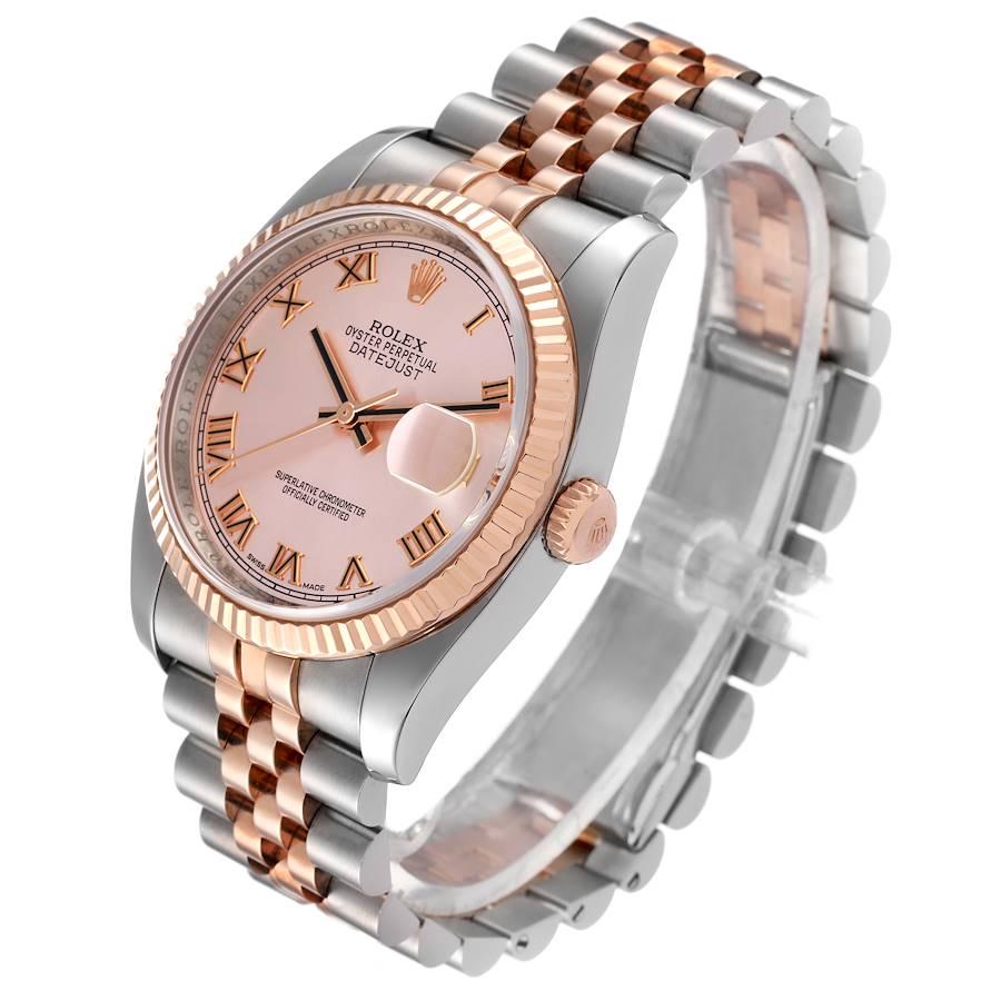 Rolex Datejust 36mm Zifferblatt Stahl Roségold Rose Zifferblatt Unisex-Uhr 116231 im Angebot 1