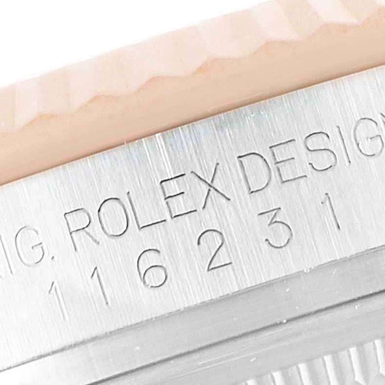 Rolex Datejust 36mm Zifferblatt Stahl Roségold Rose Zifferblatt Unisex-Uhr 116231 im Angebot 4
