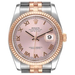 Rolex Datejust 36mm Dial Steel Rose Gold Rose Dial Unisex Watch 116231